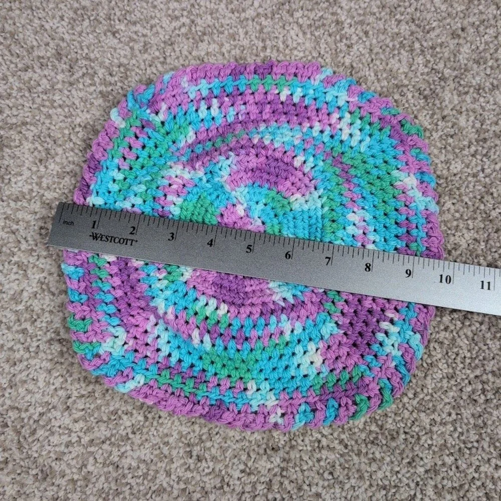 Handmade Crochet Bowl Cozy Mug‎ Mat Purple Teal Green Lavender Pot Holder